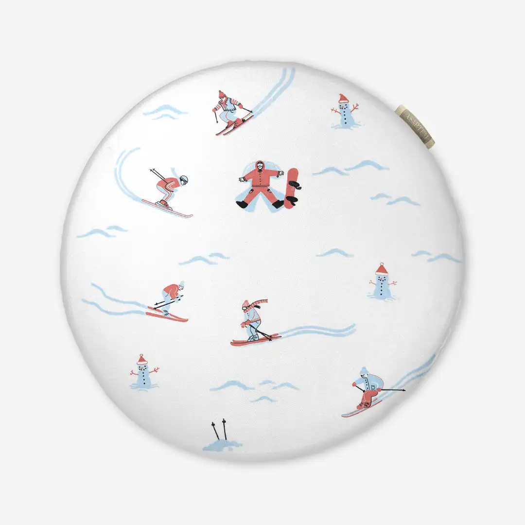 Poduszka świąteczna na krzesło Narciarze 40x40 cm