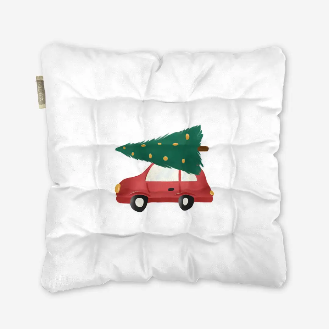 Poduszka świąteczna na krzesło Minimalistyczny samochód 40x40 cm