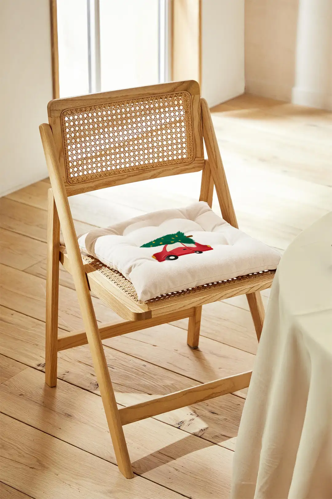 Poduszka świąteczna na krzesło Minimalistyczny samochód 40x40 cm