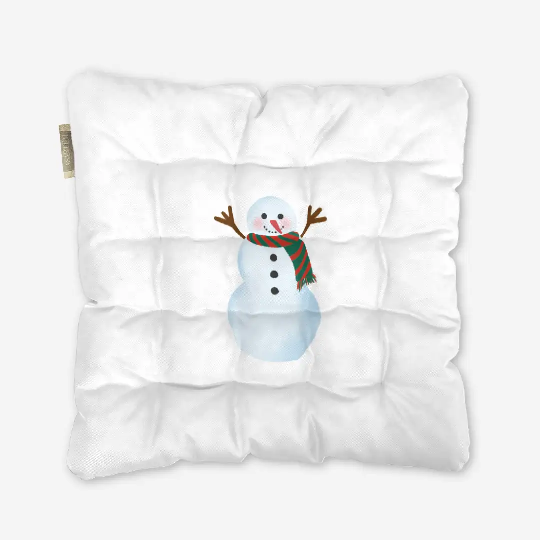 Poduszka świąteczna na krzesło Minimalistyczny bałwan 40x40 cm