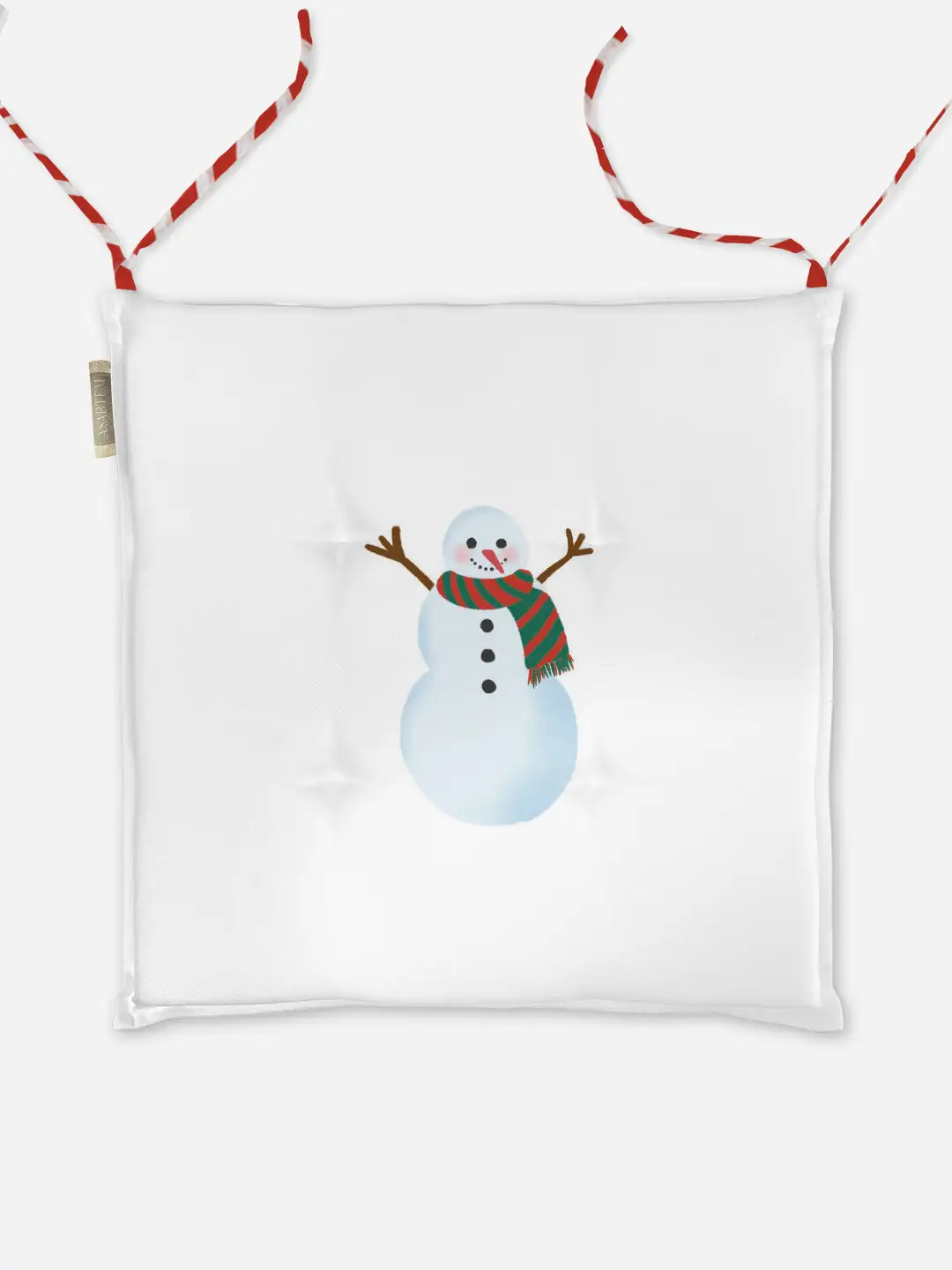 Poduszka świąteczna na krzesło Minimalistyczny bałwan 40x40 cm