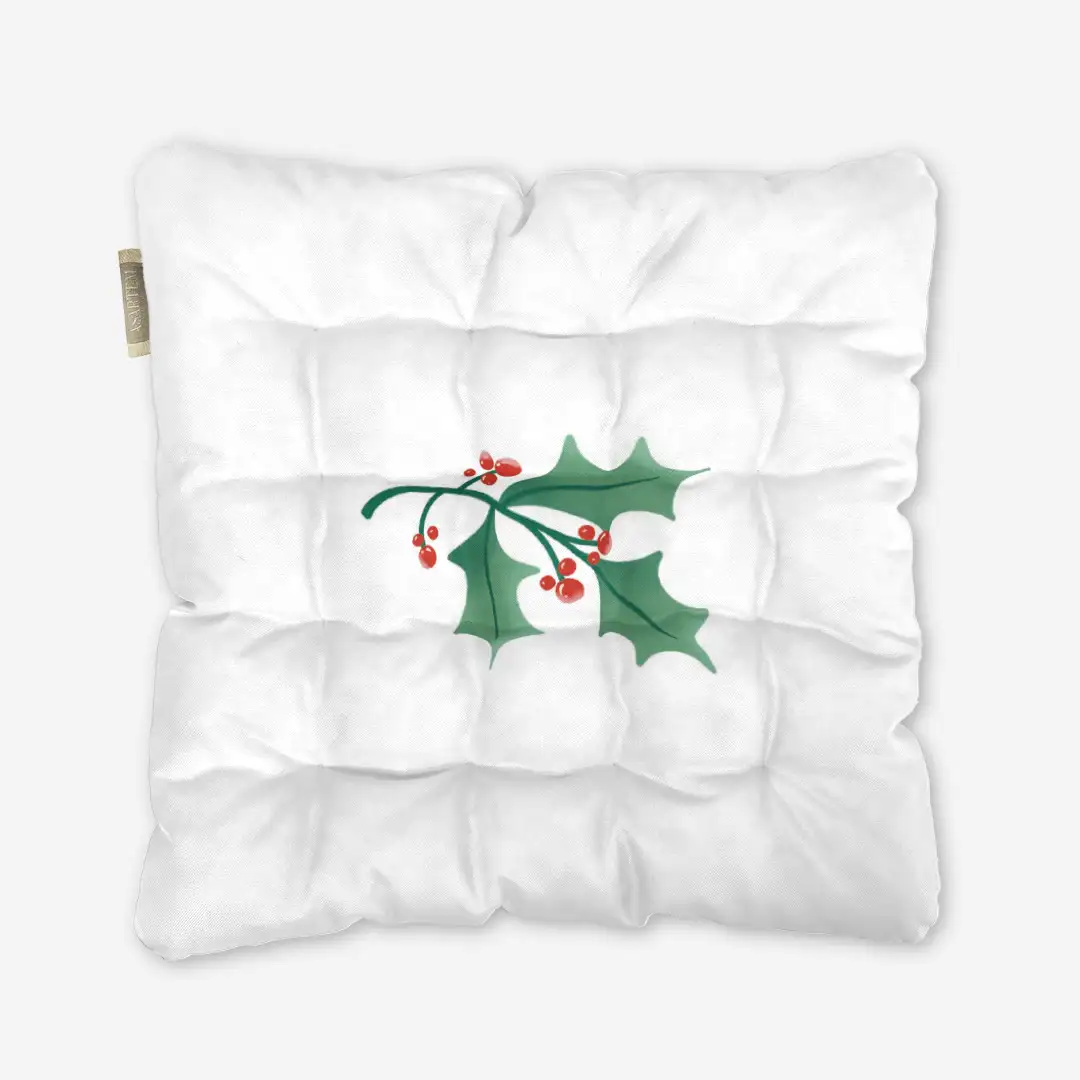 Poduszka świąteczna na krzesło Minimalistyczna jemioła 40x40 cm