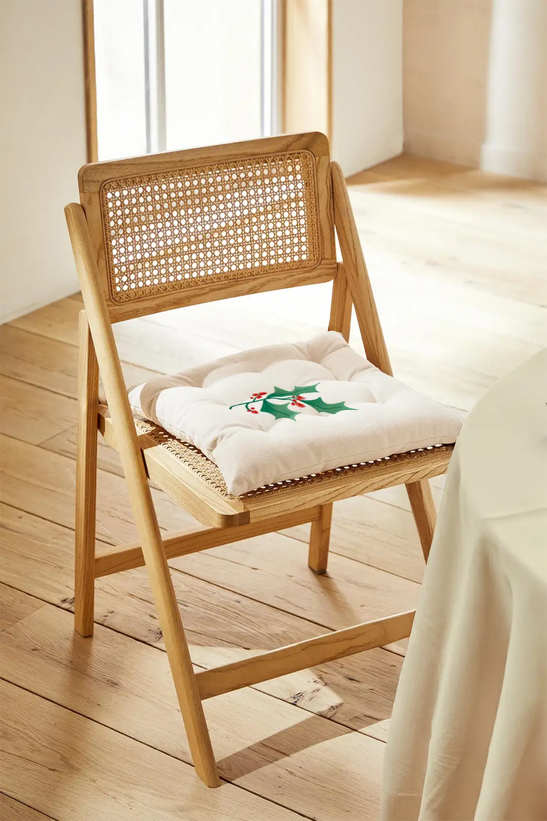 Poduszka świąteczna na krzesło Minimalistyczna jemioła 40x40 cm