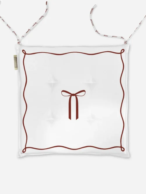 Poduszka świąteczna na krzesło elegancka kokardka 40x40 cm