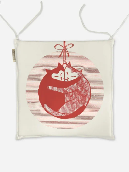 Poduszka świąteczna na krzesło merry kittens 40x40 cm