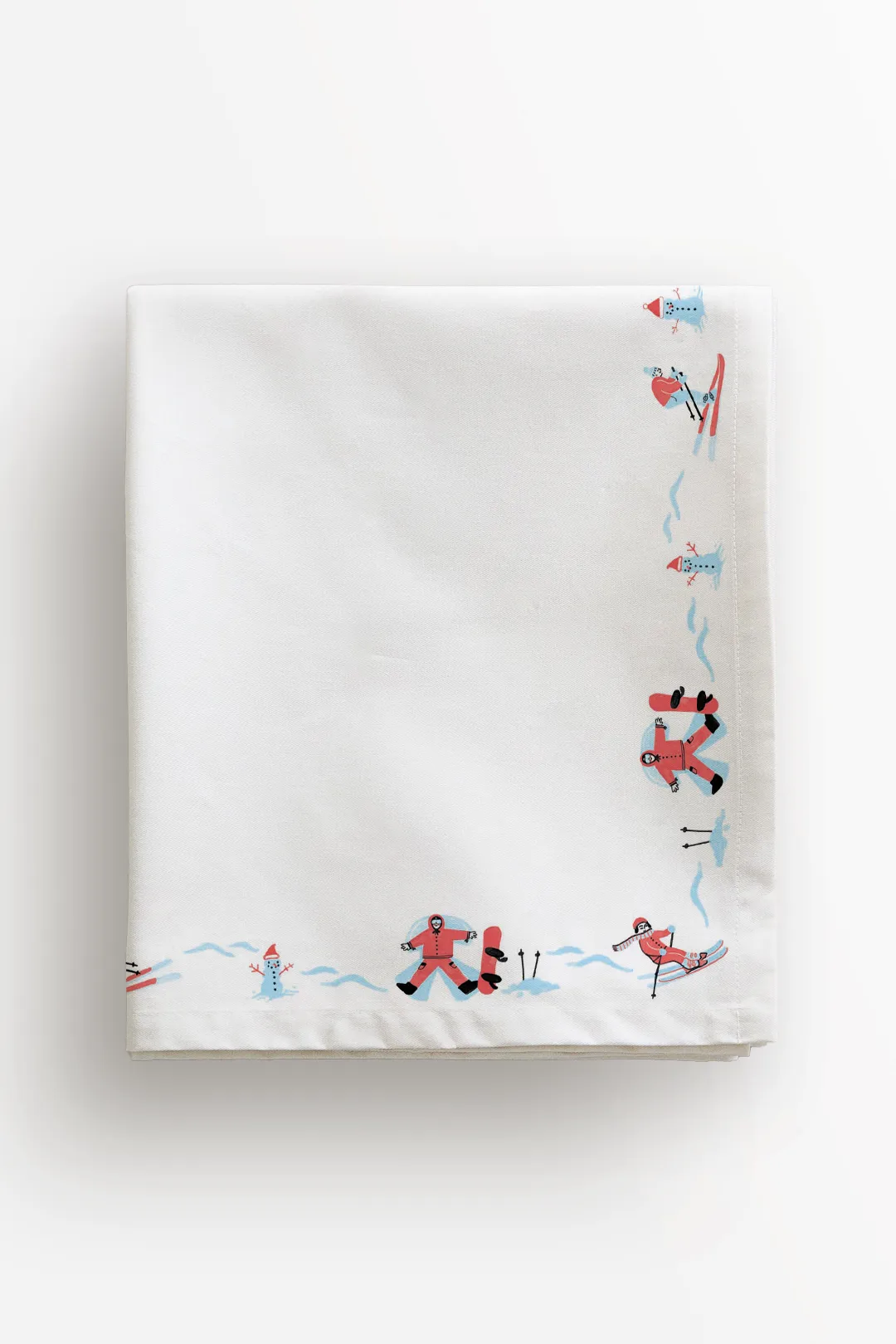 Obrus świąteczny Narciarze 100x100 cm