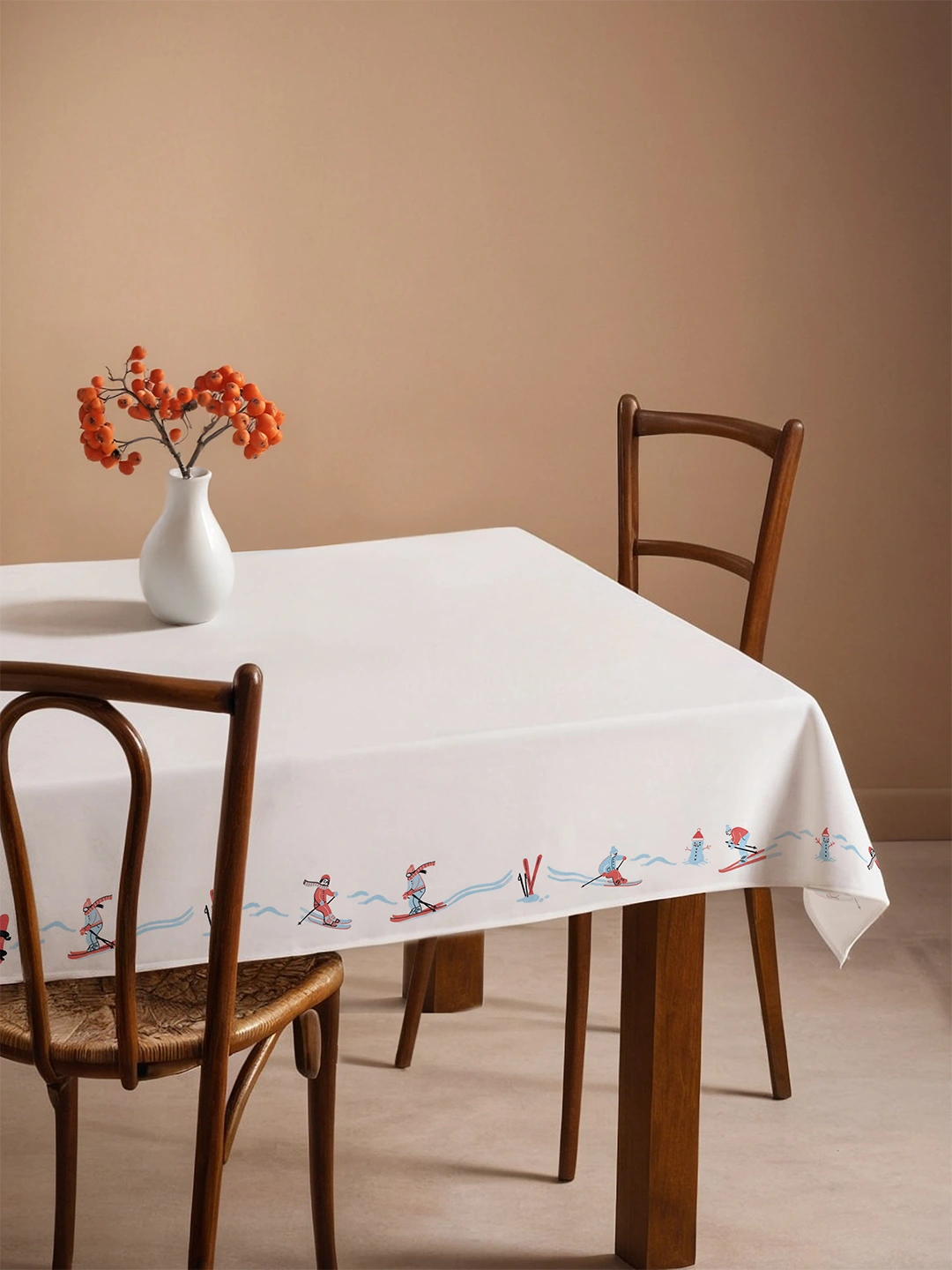 Obrus świąteczny Narciarze 140x220 cm