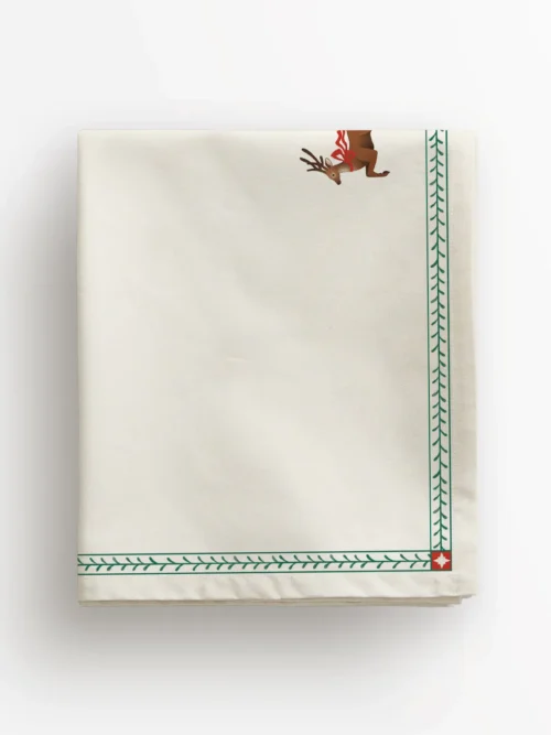 Obrus świąteczny retro renifer 100x100 cm