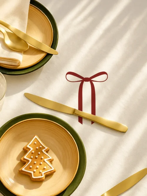 Obrus świąteczny elegancka kokardka 100x100 cm