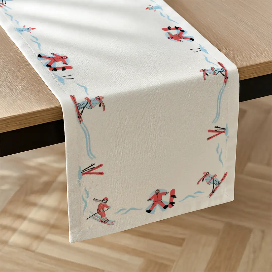 Bieżnik świąteczny Narciarze 40x150 cm