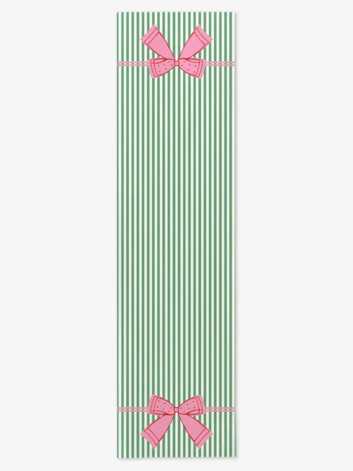 Bieżnik świąteczny Kokardka – zielone paski 40x150 cm