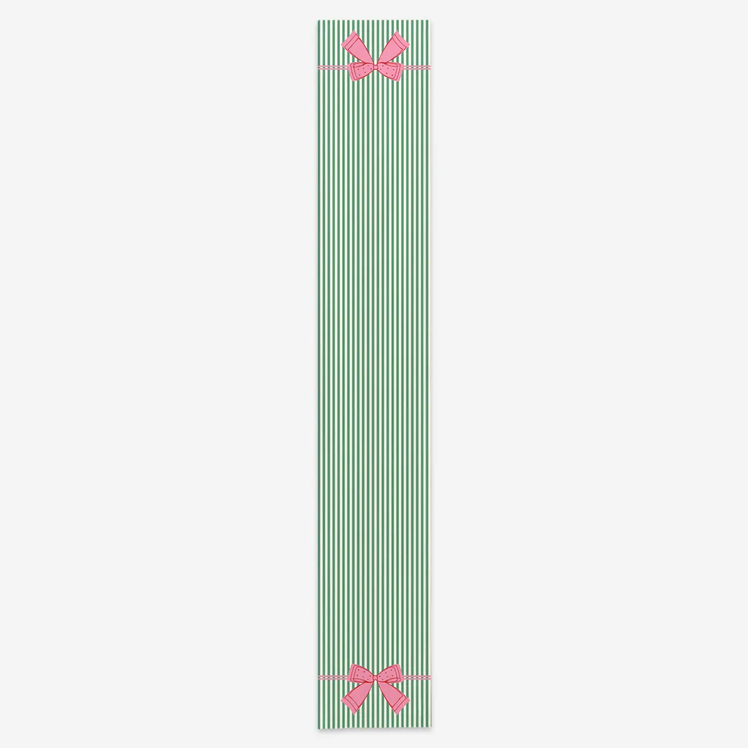 Bieżnik świąteczny Kokardka – zielone paski 40x250 cm