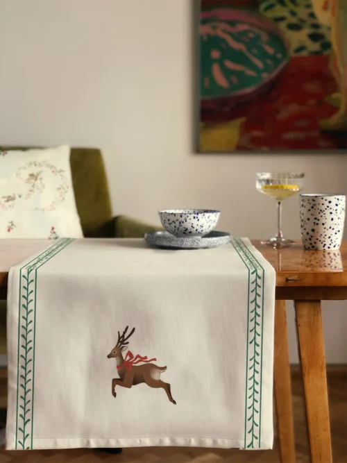 Bieżnik świąteczny retro renifer 40x150 cm