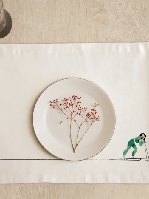 Podkładki świąteczne Zielona narciarka 35x45 cm