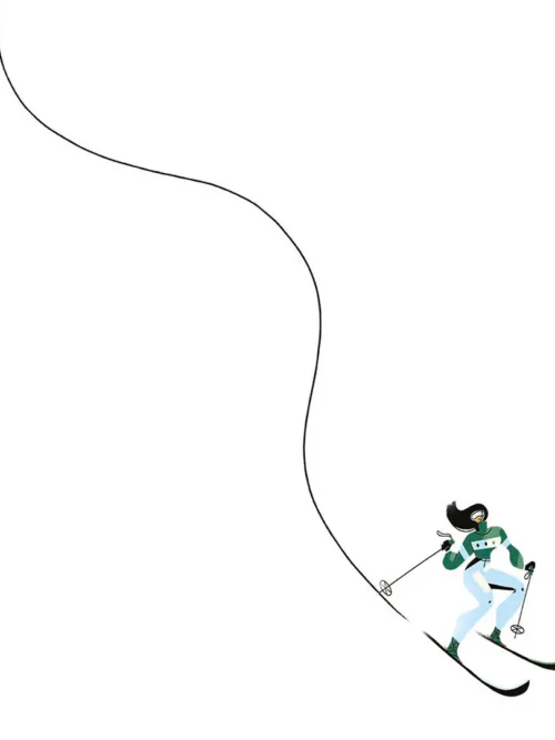 Podkładki świąteczne Niebieska narciarka 20x20 cm