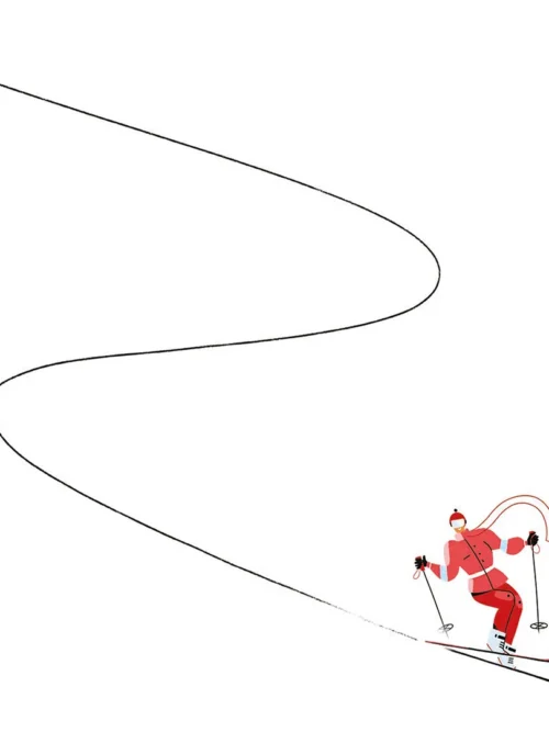 Podkładki świąteczne Czerwona narciarka 20x20 cm