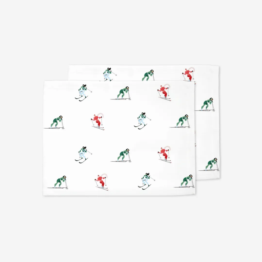 Podkładki świąteczne - Kolorowe narciarki