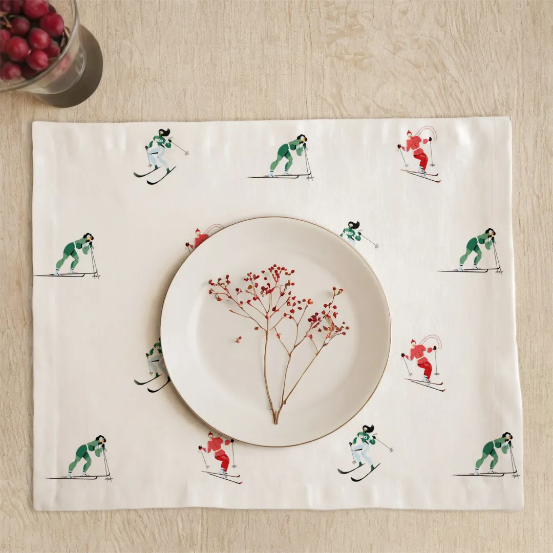 Podkładki świąteczne Kolorowe narciarki 35x45 cm