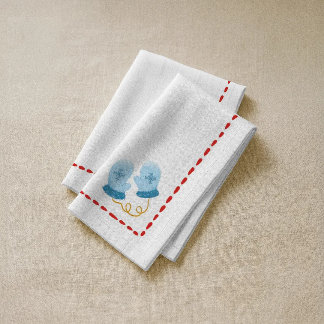 Serwetki świąteczne Minimalistyczne rękawiczki 40x40 cm