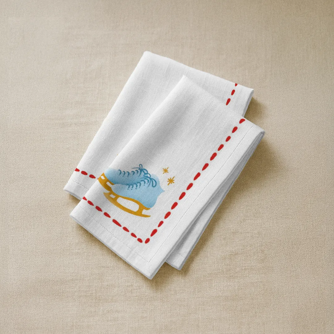 Serwetki świąteczne Minimalistyczne łyżwy 40x40 cm