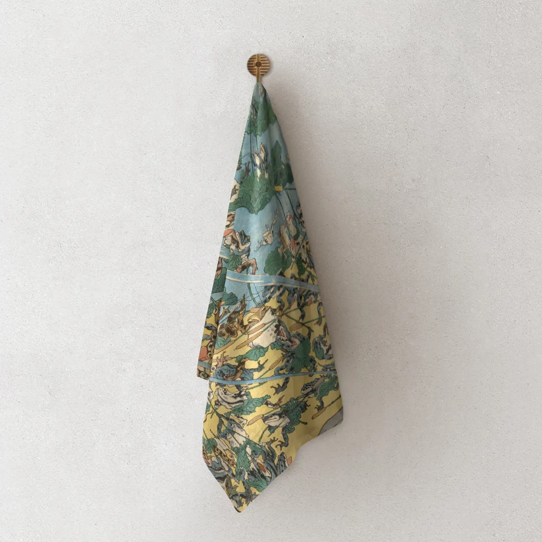 Ręcznik kuchenny Battle Of Frogs 1 Kawanabe Kyōsai 50x70 cm