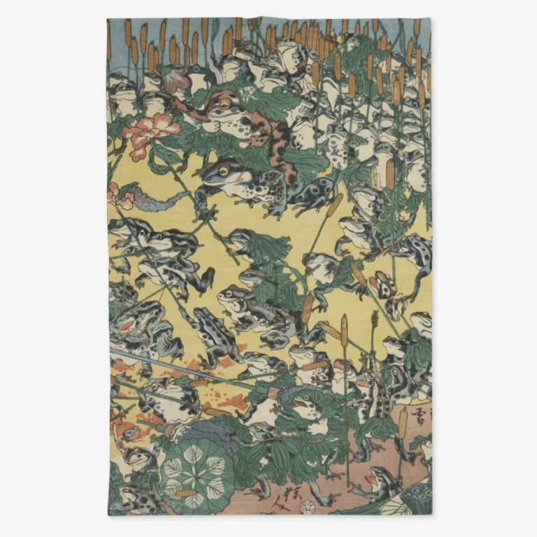 Ręcznik kuchenny Battle Of Frogs 2 Kawanabe Kyōsai 50x70 cm