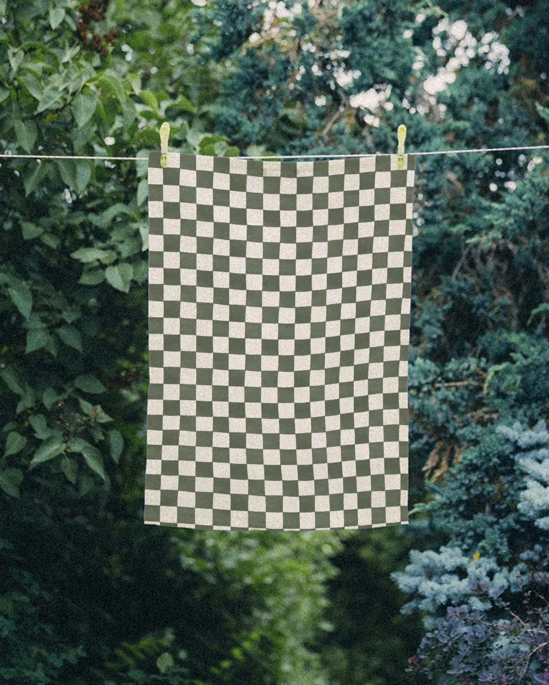 Ręcznik kuchenny - ciemnozielona krata - obrazek 2