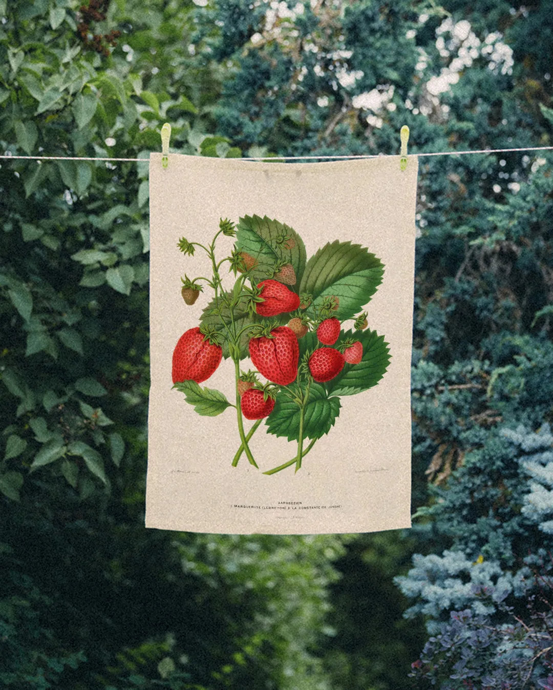 Ręcznik kuchenny - Liście i truskawki - obrazek 2