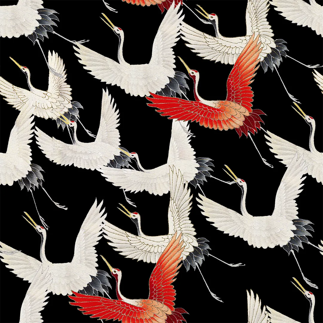 Obrus - Lecące japońskie żurawie - obrazek 3