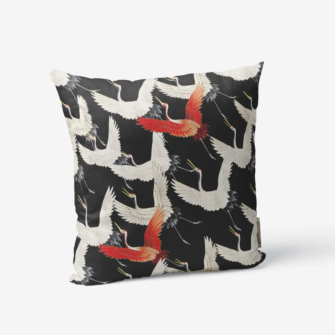 Poduszka - Lecące japońskie żurawie