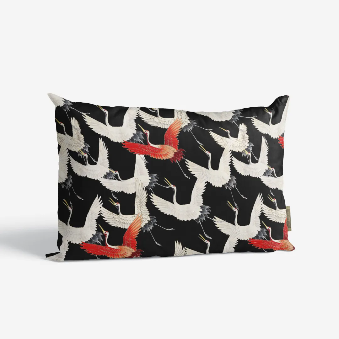 Poduszka - Lecące japońskie żurawie - obrazek 3