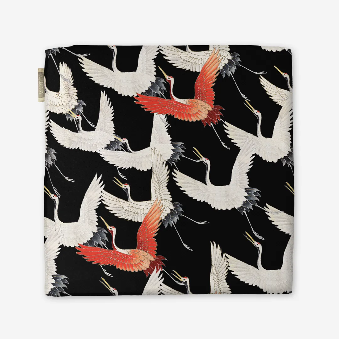 Poduszka na krzesło - Lecące japońskie żurawie - obrazek 5