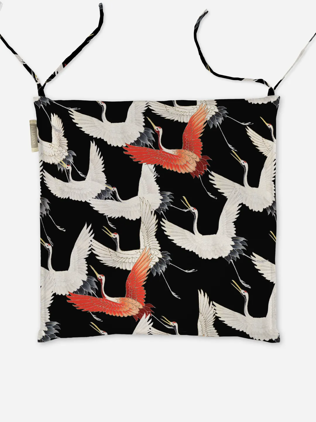 Poduszka na krzesło - Lecące japońskie żurawie