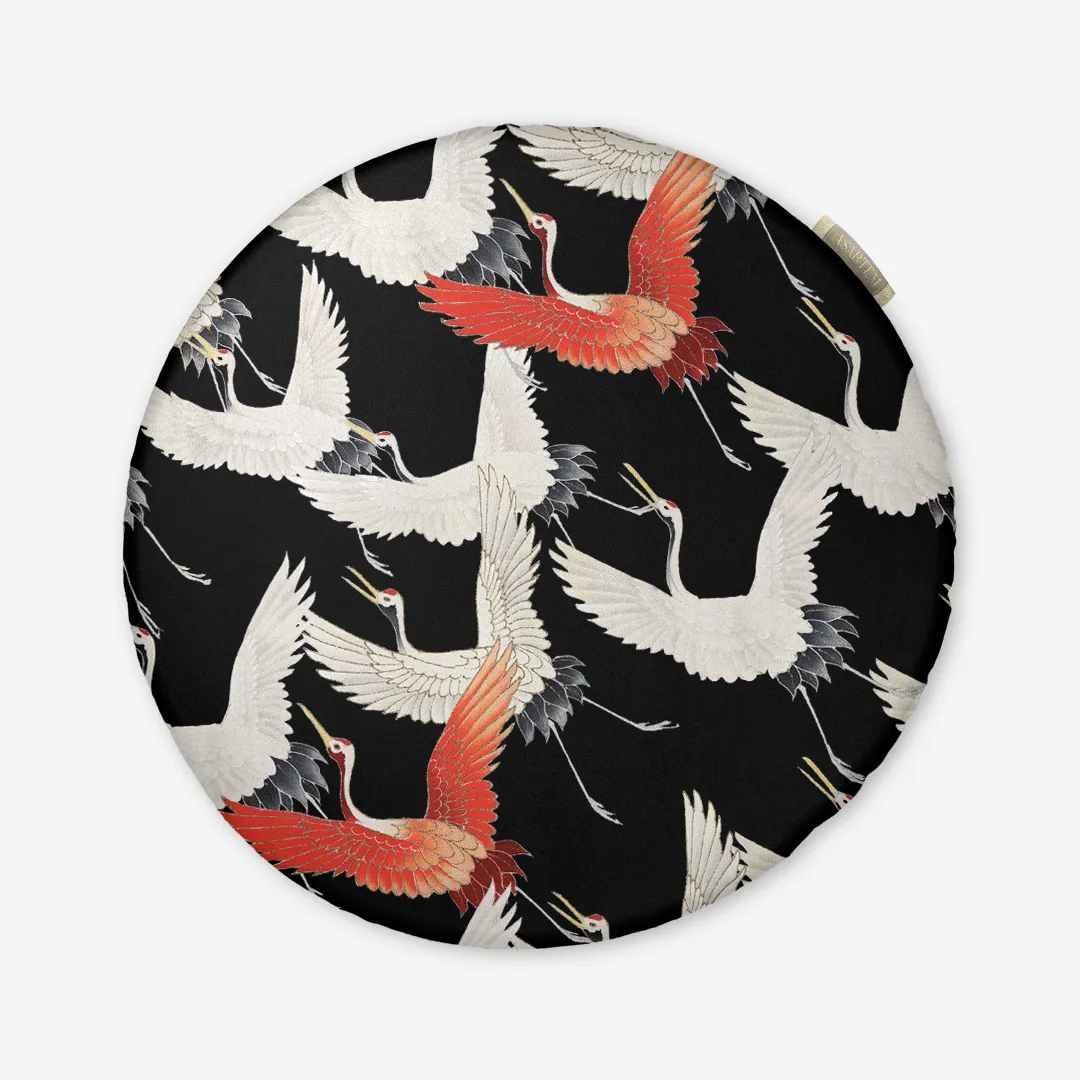 Poduszka na krzesło - Lecące japońskie żurawie - obrazek 6