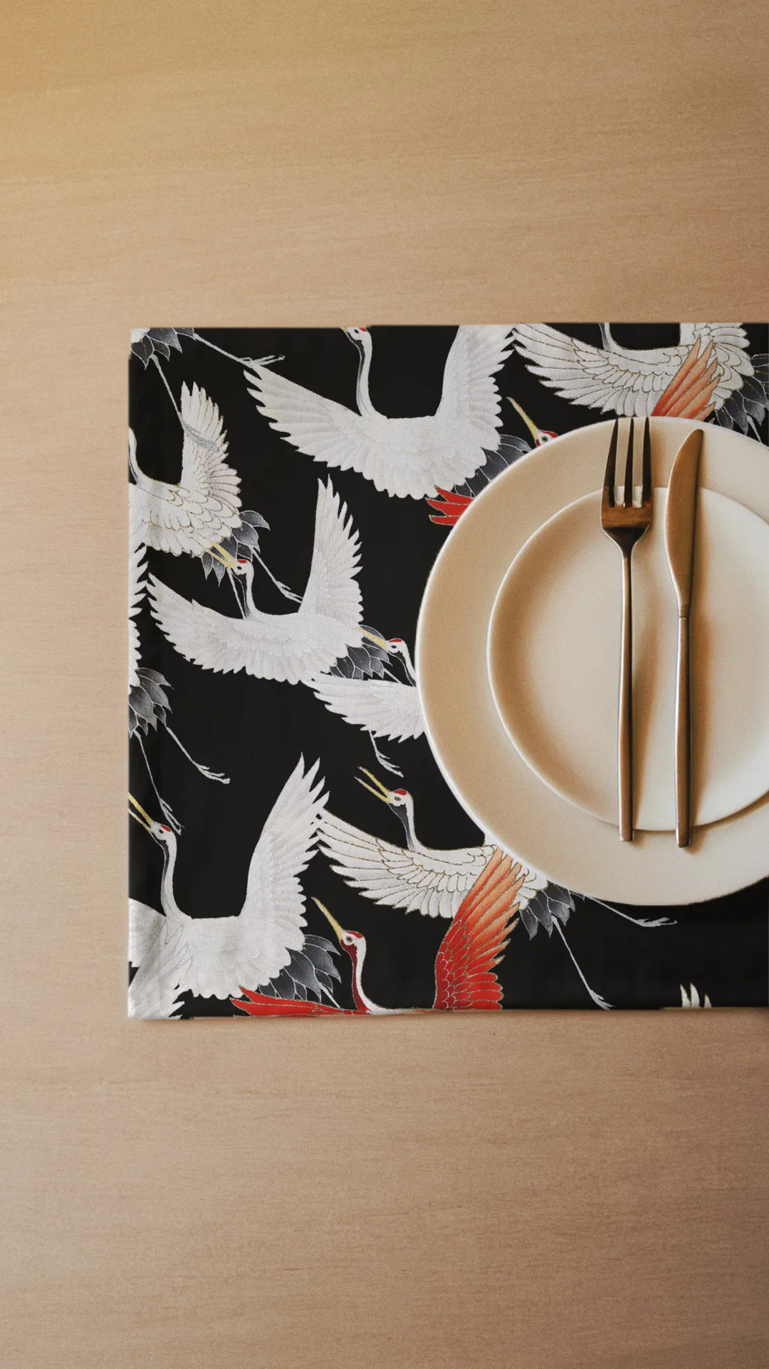 Podkładki - Lecące japońskie żurawie - obrazek 3