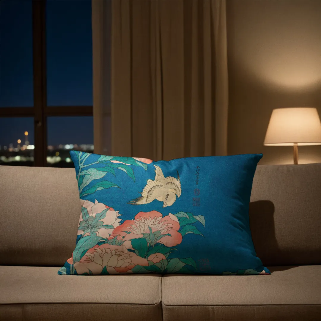 Poduszka - Piwonie i kanarek - Hokusai - obrazek 5