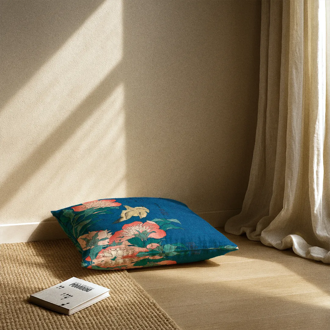 Poduszka - Piwonie i kanarek - Hokusai - obrazek 3