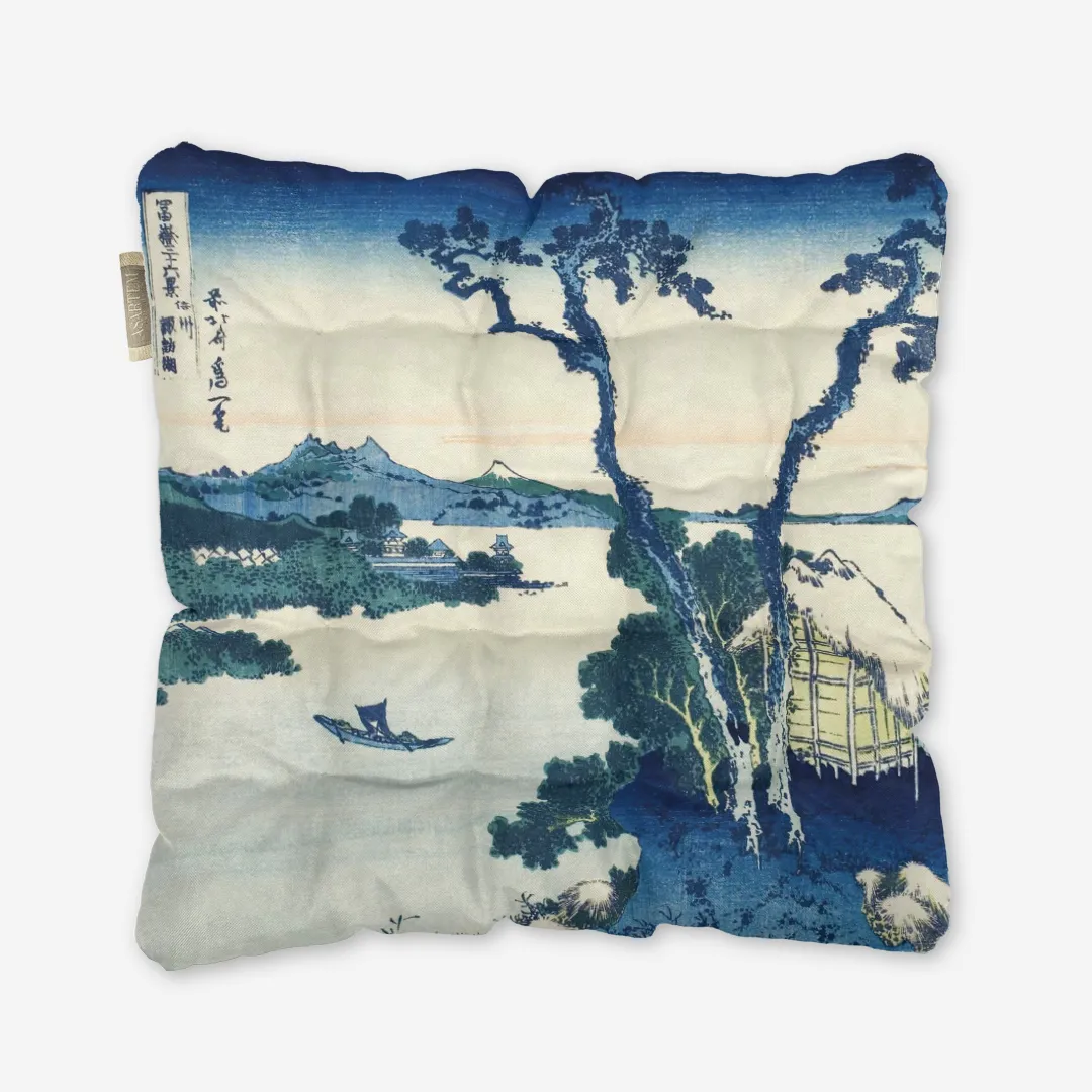 Poduszka na krzesło - Jezioro Suwa - Hokusai - obrazek 3