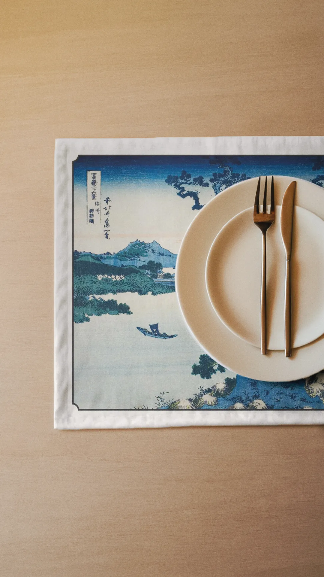 Podkładki - Jezioro Suwa - Hokusai - obrazek 2