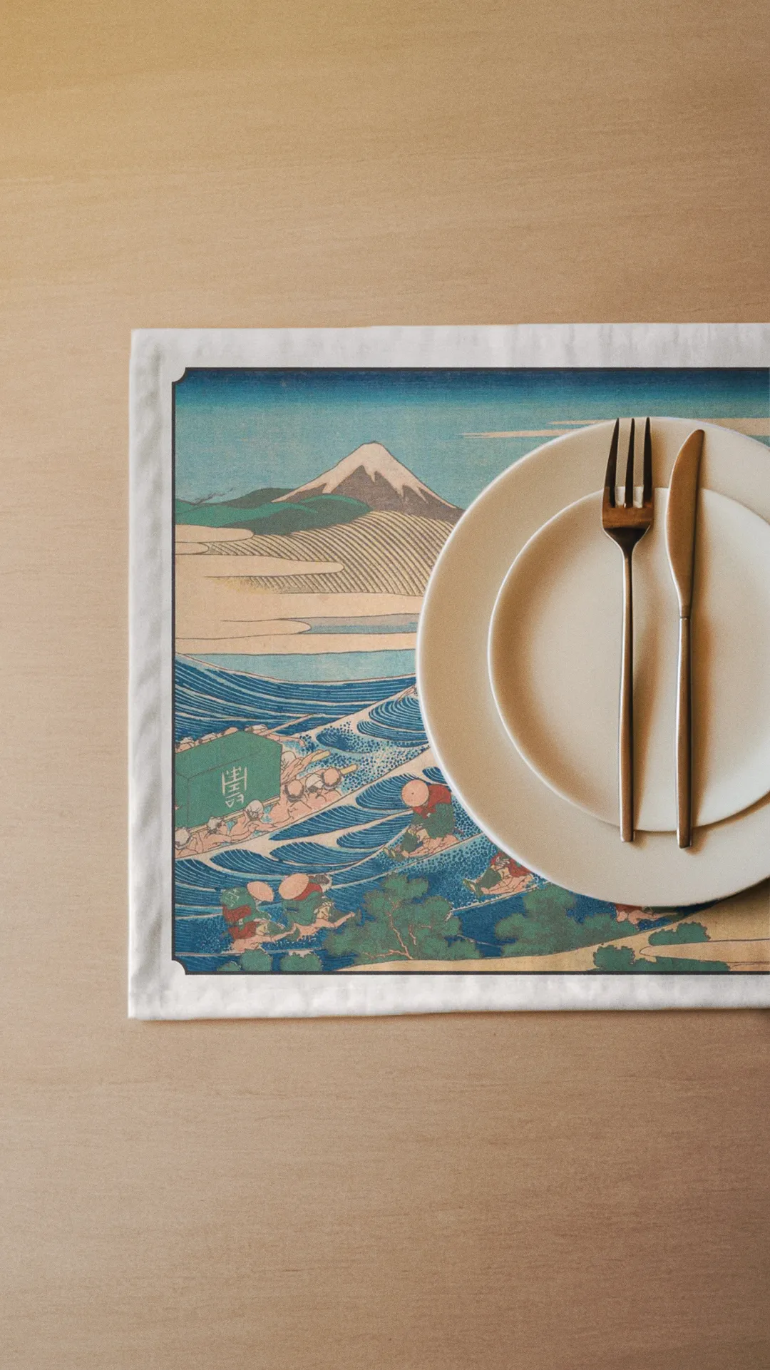 Podkładki - Fudżi widziana z Kanayi - Hokusai - obrazek 2
