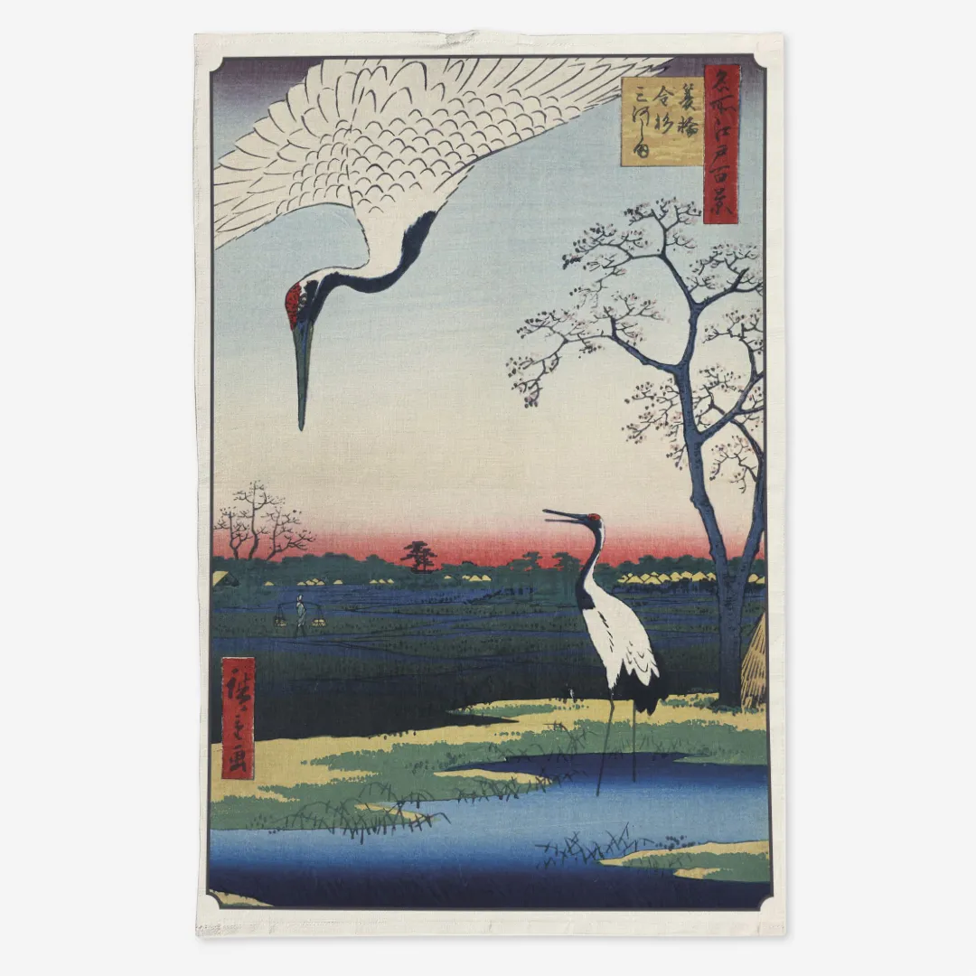Ręcznik kuchenny - Żurawie Ukiyo-e