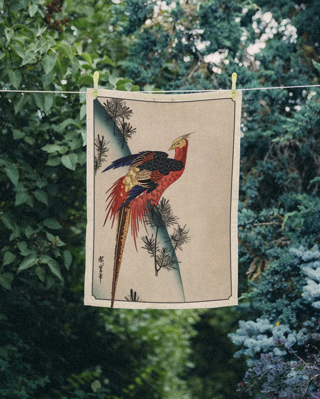Ręcznik kuchenny - Bażant - Utagawa Hiroshige - obrazek 2
