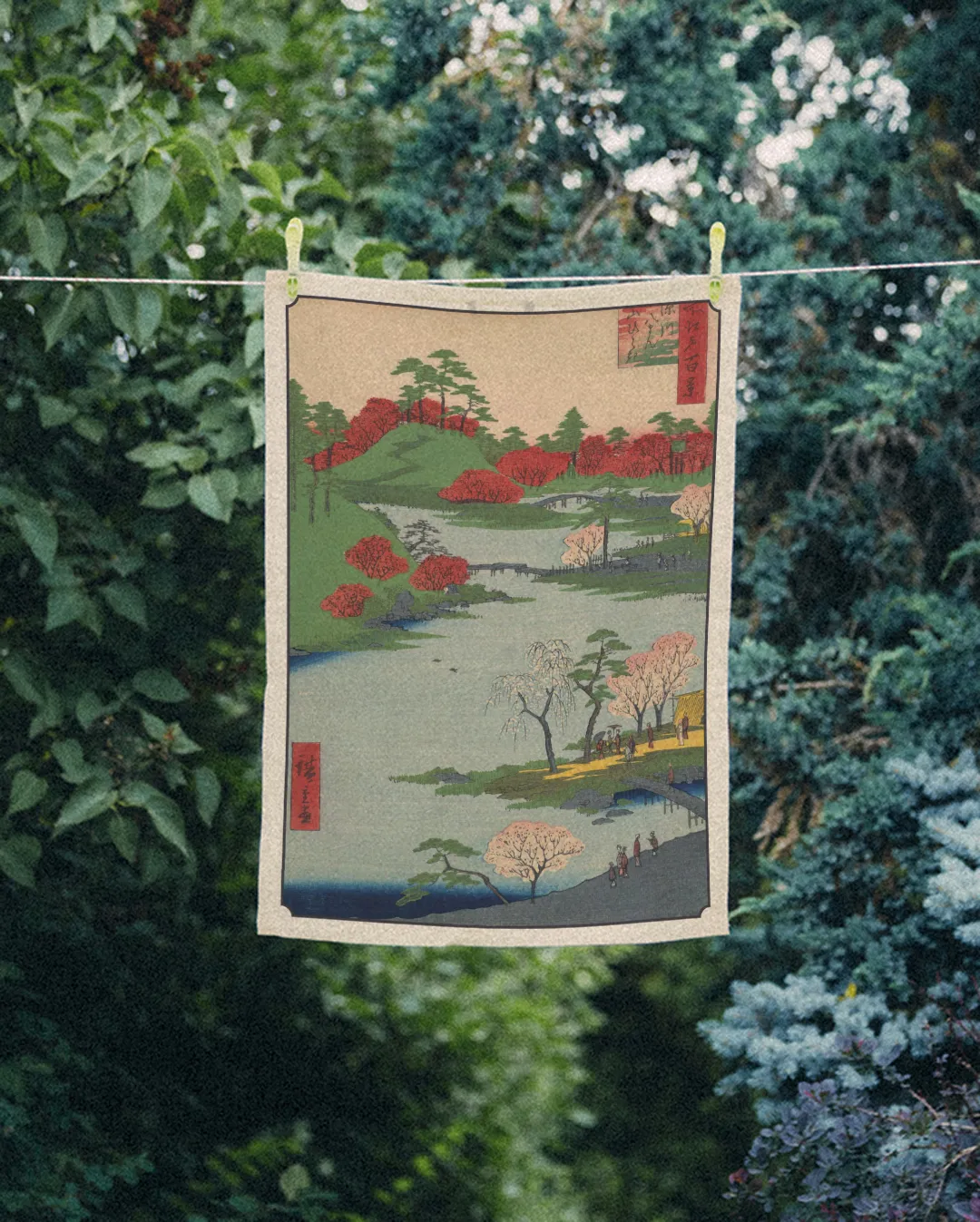 Ręcznik kuchenny - Otwarty ogr&oacute;d - Utagawa Hiroshige - obrazek 2