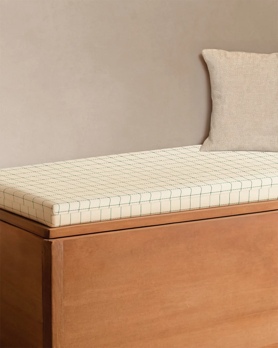 Poduszka świąteczna na ławkę - Zielona liniowa kratka - obrazek 3