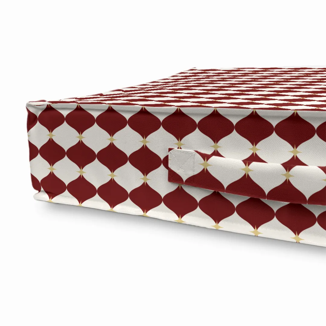 Poduszka świąteczna na podłogę - Eleganckie bombki - czerwone - obrazek 4