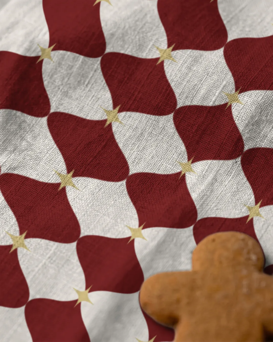 Ręcznik kuchenny świąteczny - Eleganckie bombki - czerwone - obrazek 3