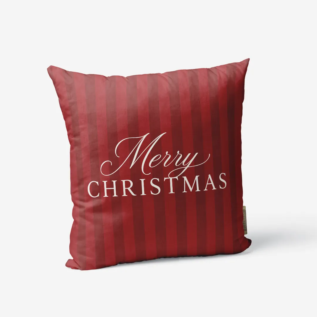 Poduszka świąteczna – Merry Christmas – czerwone paski