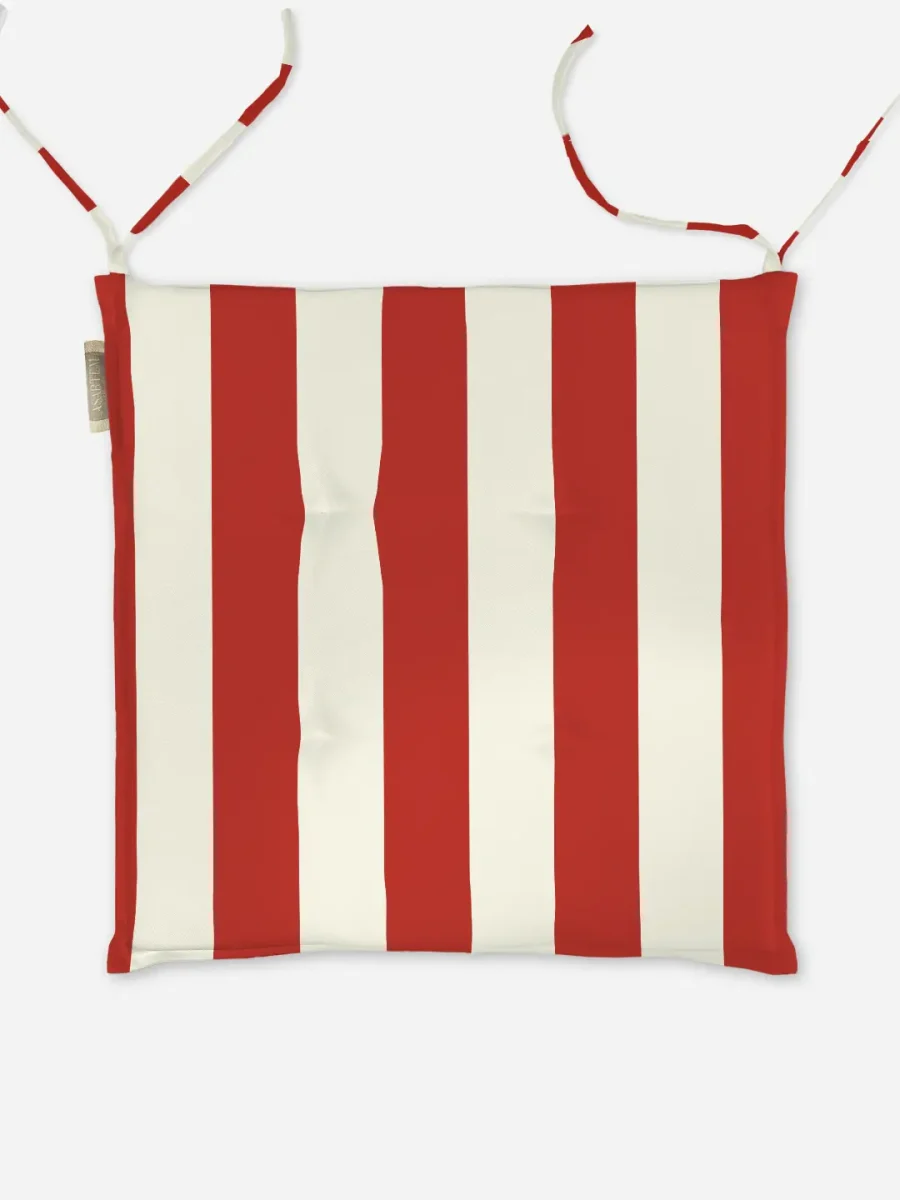 Poduszka świąteczna na krzesło klasyczne czerwone pasy 40x40 cm