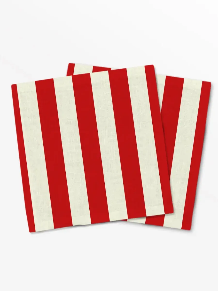 Serwetki świąteczne klasyczne czerwone pasy 40x40 cm