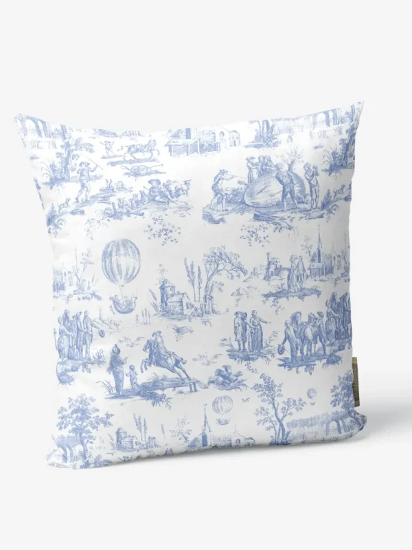 Poduszka Niebieski Toile de Jouy 45x45 cm